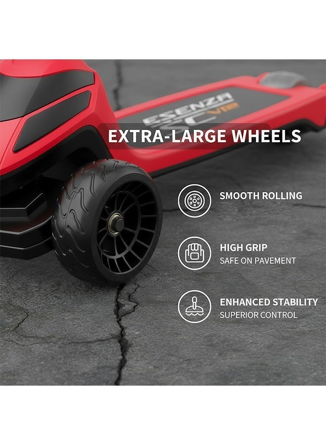 بيوينتي سكوتر للأطفال,دراجة التوازن للأطفال مع 3 عجلات مع مقبض قابل للطي والارتفاع قابل للتعديل لصبي فتاة عمر 3-18 سنة,تميل إلى التوجيه,سطح غير انزلاق,سكوتر للطفل الصغير مع عجلة ضوئية LED والموسيقى - Image 4